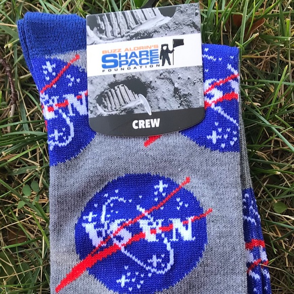 NASA BUZZ ALDRIN’S CREW SOCKS SIZE 10-13 1 PAIR. - Picture 1 of 2